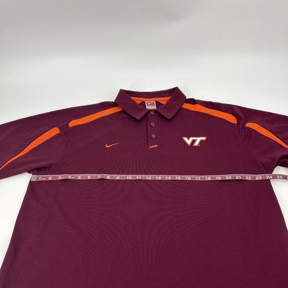 Virginia Tech Hokies‎ Shirt Men's XL Maroon Nike Team Short Sleeve Polo FitDry - Picture 10 of 11
